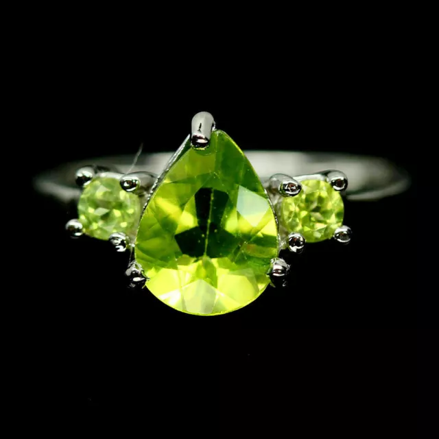 99,90€!! Superbe Bague Argent 925 Peridots Naturels T 51