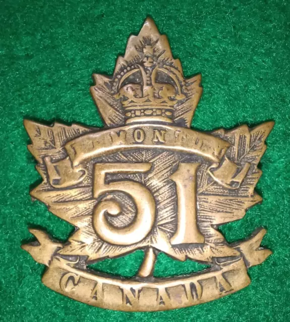 WW1 Canadian 51st Battalion (Edmonton, Alberta) Cap Badge - Canada CEF