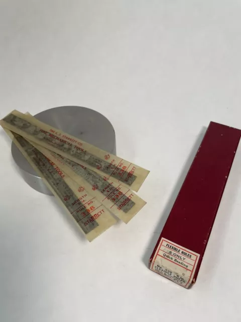 (3) Vintage Starrett #338 6” Flexible Rules Unused In Original Packaging/Box