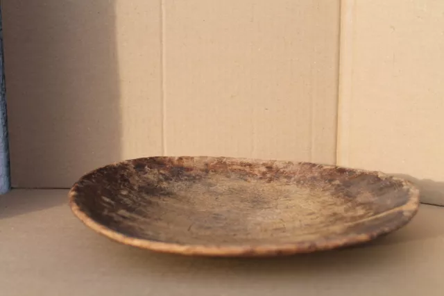 Old wooden primitive plate/bow for eating 19-th century