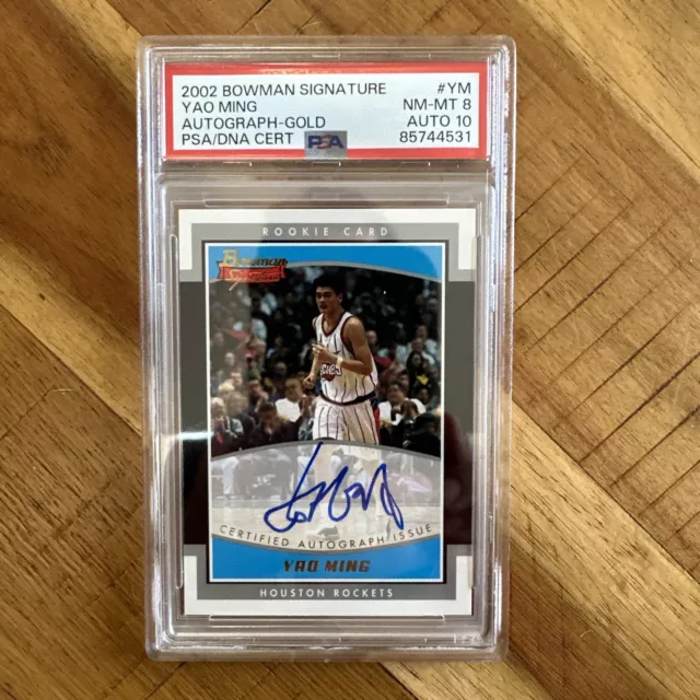 2002 BOWMAN GOLD SIGNATURE YAO MING RC AUTO /99 PSA 8 Auto 10 POP 1, NONE Higher