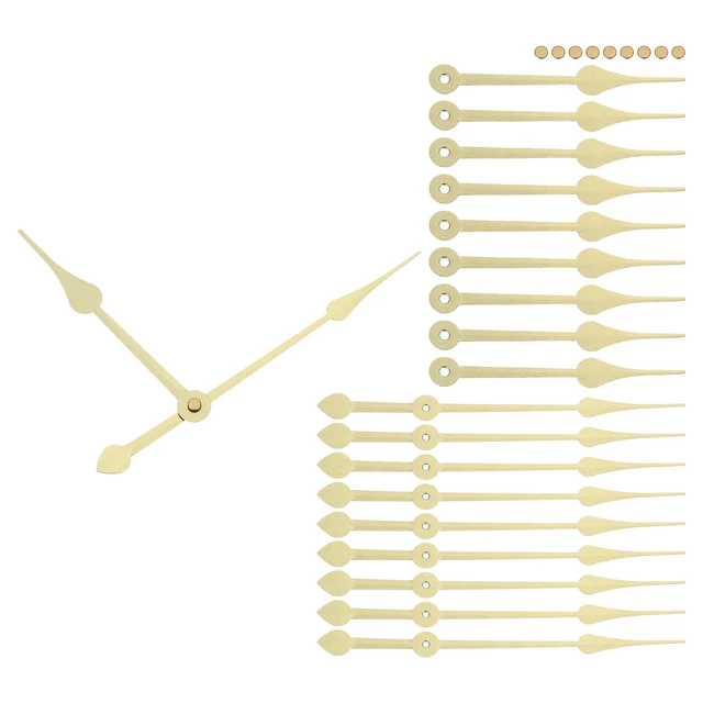 Clock Hands Kit, 10 Set Clock Hands Kits Clock Mechanism Aluminum, Gold, A23