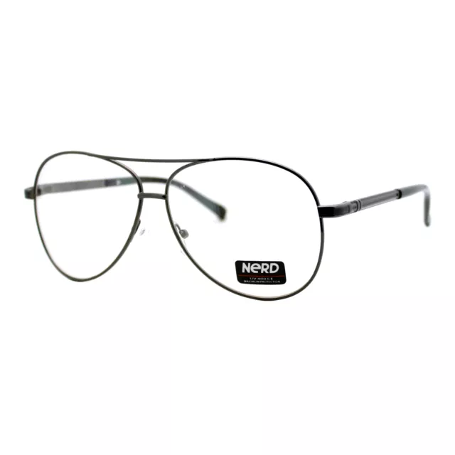 Nerd Eyewear Clear Lens Aviator Glasses Metal Frame Fashion Eyeglasses