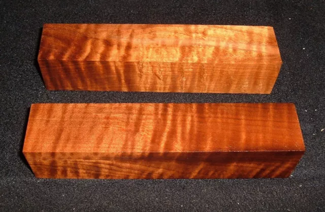 (2) 1-11/16x8 Roasted Curly Tiger Maple Torrefied Turning Square Lathe Wood 5884