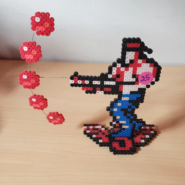 CONTRA BILL RIZER pixel art handmade perler figure nintendo nes