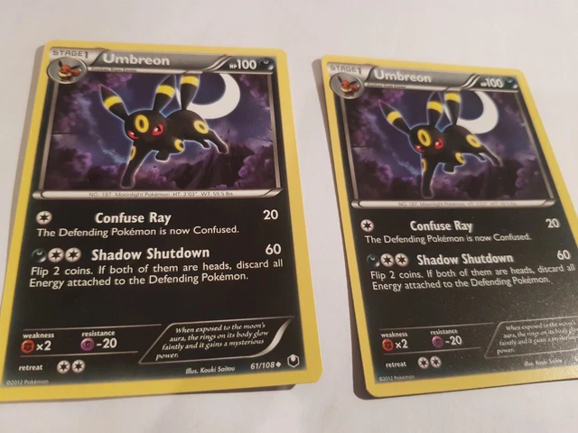 Pokemon Card 2X Umbreon Dark Explorers Uncommon 61/108 Mint