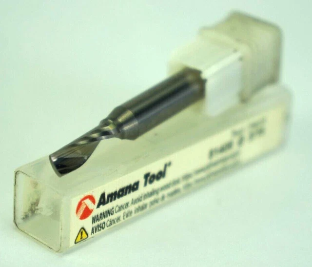 Amana 51408 Solid Carbide CNC 'O' Flute Aluminum 3/16 x 1/2 Router Bit 1/4 Shank