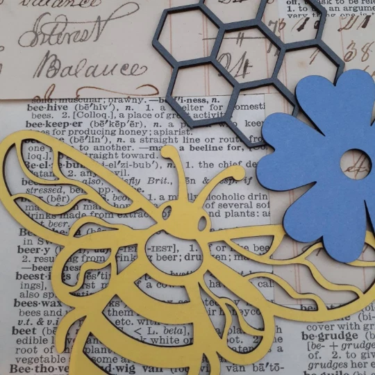 Flor de panal de abeja Tablero de corte láser 25 piezas diario álbum de recortes papel artesanal