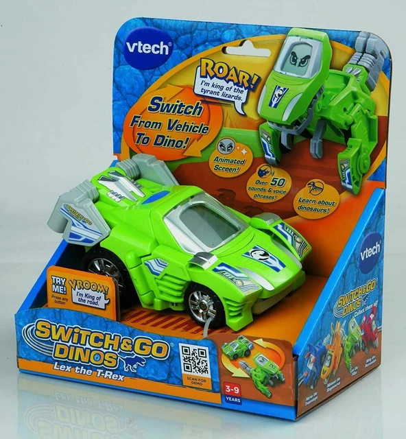 VTECH SWITCH & Go Dinos Lex the T-Rex Toy 2-in-1 Interactive Dinosaur ...