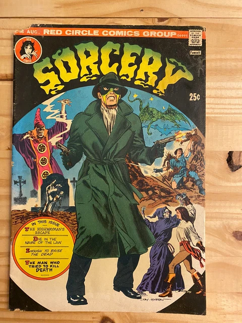 Sorcery Comic Book. Poor + Condition. Red Circle Comics. Top Left Corner Damage