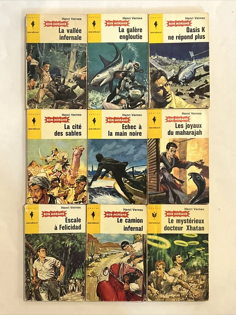 9 bob morane Henri Vernes) (PB marabout 50's 60's 70's)