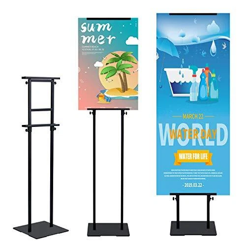Heavy Duty Poster Stand with Non-Slip Mat Base, Adjustable Pedestal Sign