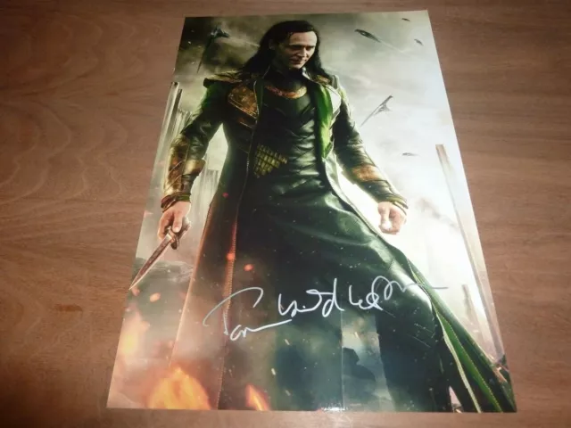 TOM HIDDLESTON signed 12X8 photo LOKI THOR + COA