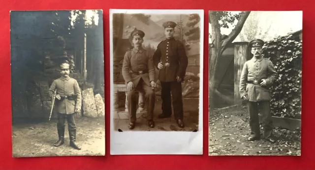 3 x Militär Foto AK 1. WK Landsturm Soldaten Sachsen  ( 92326