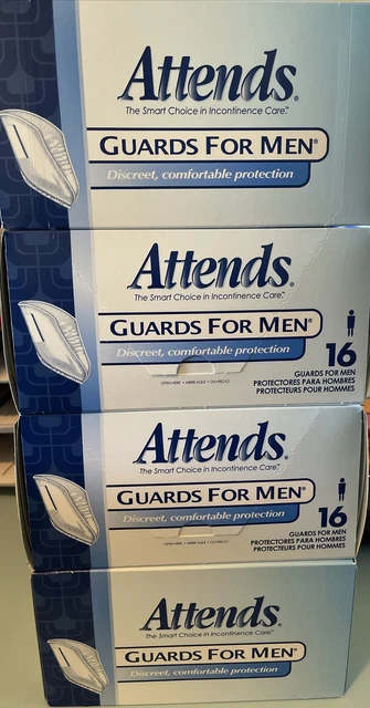 Asiste 4 PAQUETES - 16 GUARDIAS CADA UNO PARA HOMBRE - CUIDADO DE LA INCONTINENCIA