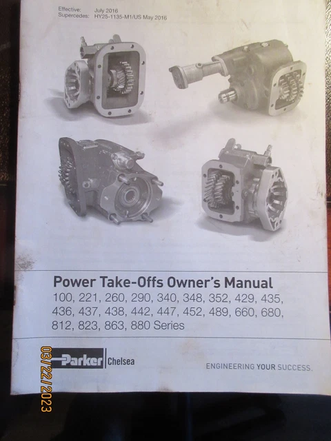 Parker Chelsea Power Take Off Unit OWNER'S MANUAL Series 100 221 260 290 880 863