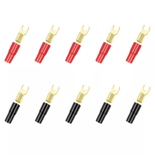 8 Gauge Speaker Wire Copper Gold Plated Spade Terminal Adapters