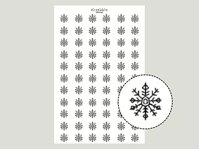 Snowflake Stickers | 66 Stickers | 0.8cm | Weather Planner Stickers