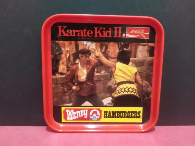 antiguo posavasos de metal coca cola promoción pelicula karate kid 2 cocacola