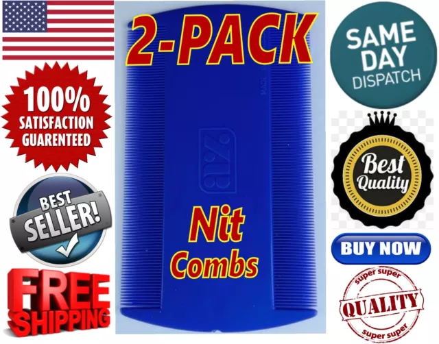 2X Double Sided Nit Combs Head Lice Detection pet dog cat flea peine para piojos