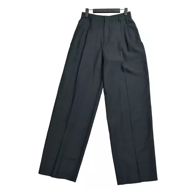 Linda Allard Ellen Tracy Women's Relaxed Pleated Silk Trouser Pants Size 8 Black