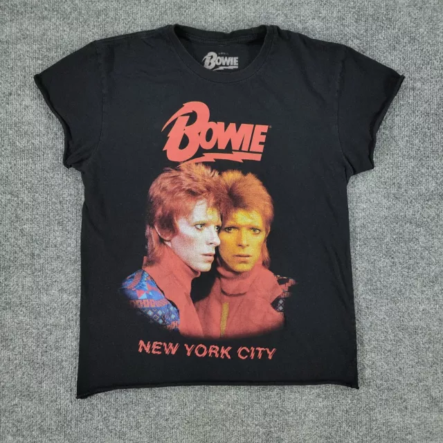 David Bowie Shirt Women's Small Black New York City Graphic Tee Short Sleeve Top