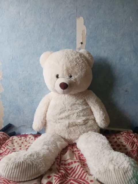 OURSON OURS EN Peluche Géant XXL Blanc Nounours Teddy Bear Tout