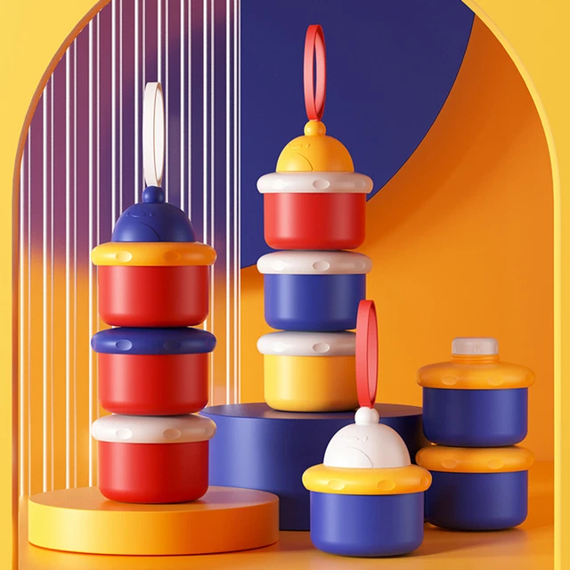 Milk Powder Dispenser Vibrant Color Reusable Infant Milk Powder Box Storage Use