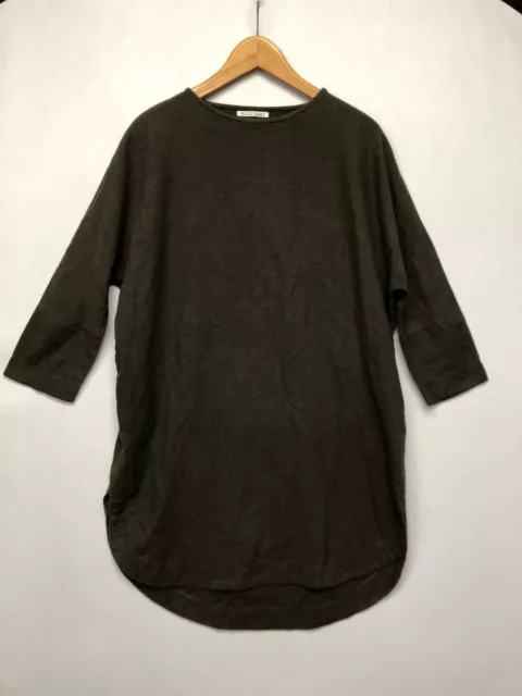 Black Crane Women 3/4 Sleeve Dress Size Medium Cotton Wool Blend B239 -16
