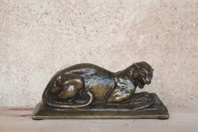 Sculpture Animalière Bronze XIXeme Tigre Et Sa Proie Signé Lysniewski