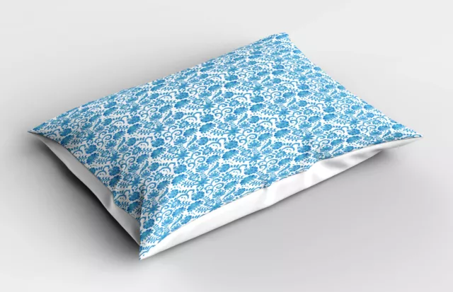 Floral Funda de Almohada Patrón de flores azuladas