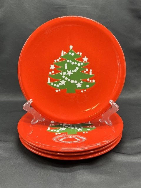 4 Waechtersbach Christmas Tree Stars & Candles 10" Dinner Plates West Germany