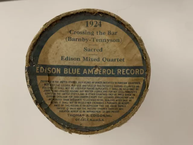 Antique Edison Blue Amberol Cylinder Record #1924 - Still Works 2