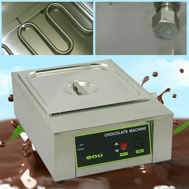 Electric Commercial Chocolate Tempering Machine Melter Maker +1 Melting Pot 8KG