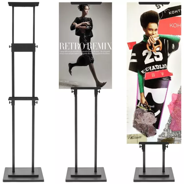 Adjustable Double-Sided Poster Stand Floorstanding Sign Stand Holder for Display