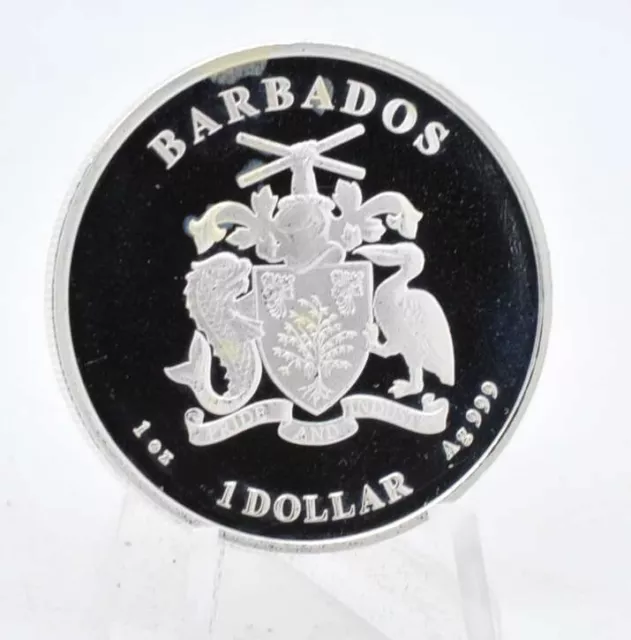 1 OZ Silber Barbados 2022 Caribbean Seepferdchen gilded 2