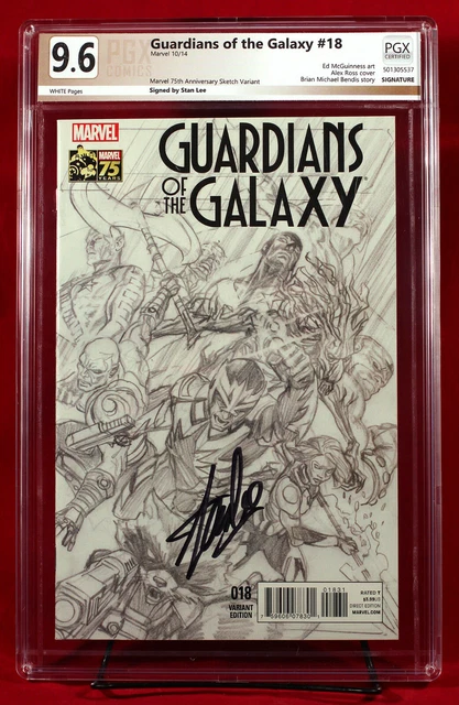 GUARDIANS OF THE GALAXY #18 1:300 Ross Sketch V PGX 9.6 NM+ SIGNED STAN LEE +CGC