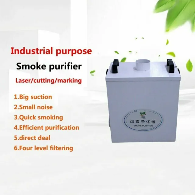 220V Pure Air Fume Extractor Smoke Purifier for CO2 Laser Engraving Marking 80W