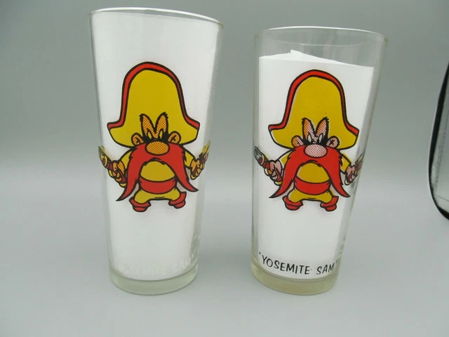 Vintage Pepsi Looney Tunes Drinking Glass – Yosemite Sam (Choose Black White)
