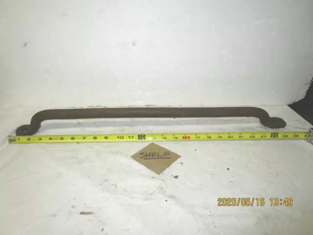 Large antique vintage heavy blacksmith forged primitive barn door grab bar