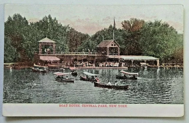 Boat House, Central Park, New York DB Postcard Unused 4162