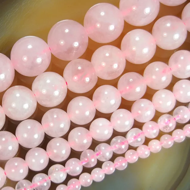 Natural Rose Quartz Gem Round Loose Beads 15.5" 4mm 6mm 8mm 10mm 12mm 14mm