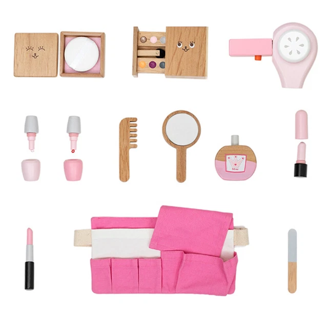 Borsa cosmetica emulazione set trucco per principesse cosplay giocattolo in legno
