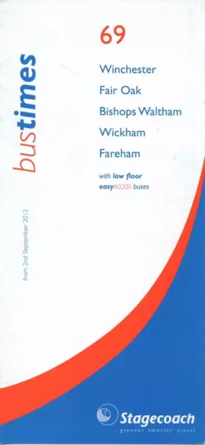 Stagecoach Bus Timetable - 69 - Winchester-Fareham - September 2012