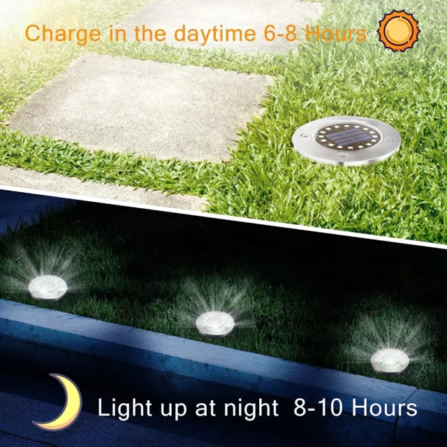 Luce solare Giardino esterno Lampada LED terreno segnapasso luce energia solare 3