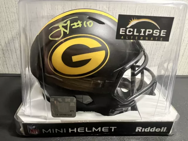 Jordan Love Signed Green Bay Packers Eclipse Mini Helmet (Beckett)