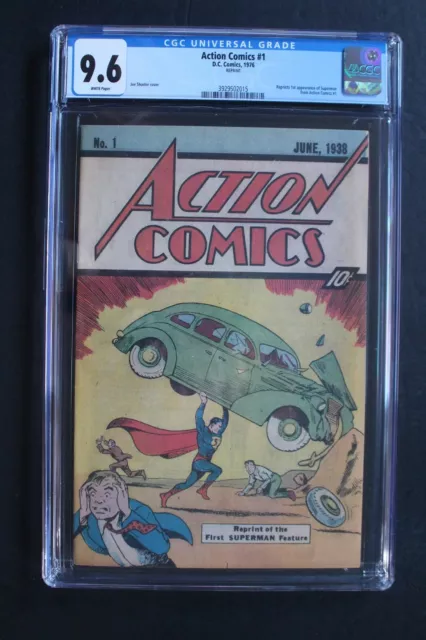 ACTION COMICS #1 ORIGIN 1st SUPERMAN 1976 10¢ Sleeping Bag Promo REPRINT CGC 9.6