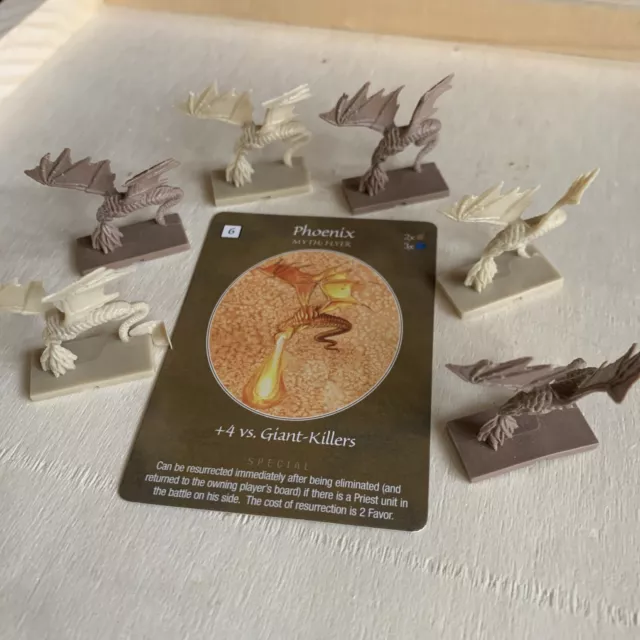 PHOENIX 6 Tokens and Battle Card for AGE OF MYTHOLOGY Game EGYPTIAN Parts
