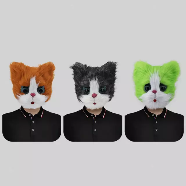 House Cat Mask Latex Full Head Pussycat Cats Animal Masks Fancy Dress  Costume