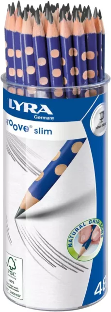 Lyra Groove Slim Pencils Triangular Boxed - HB Grade with Name Field – Box of 48